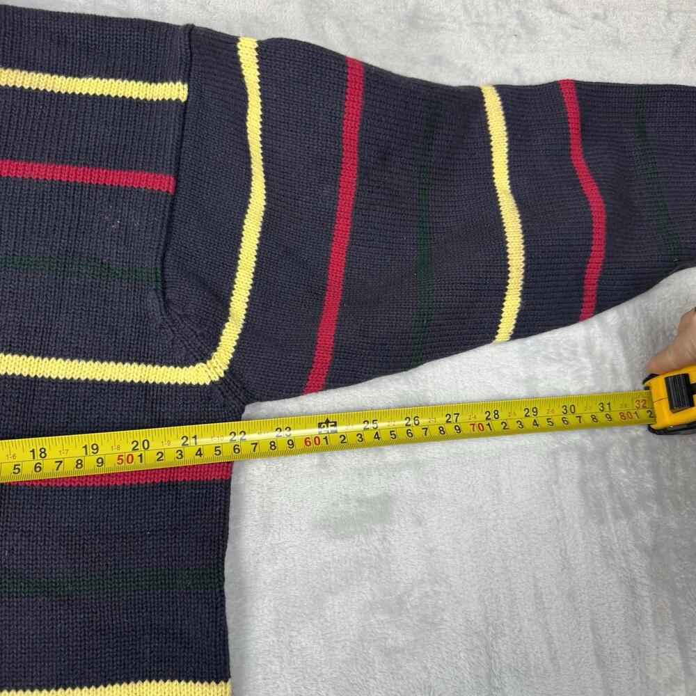 Paul & Shark Yachting Striped Quarter Zip Knit Heavy Sweater Size 52 Italy VTG - Picture 5 of 8